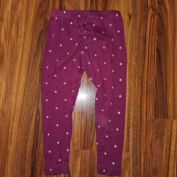 5 For $25 Carter's Burgundy Cotton Leggings With White Polkadots Baby Size 24M - Picture 3 of 3